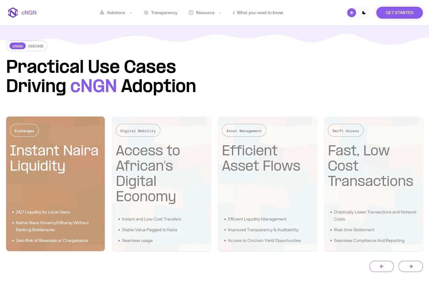 The cNGN site showing practical use cases driving adoption